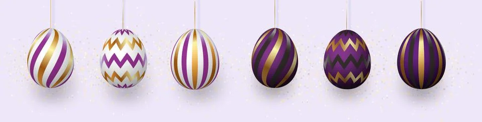 Composition of Easter eggs. Festive background On a light background, white Stock Illustration