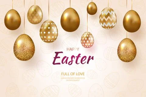 Composition of Easter eggs. Happy Easter Stock Illustration