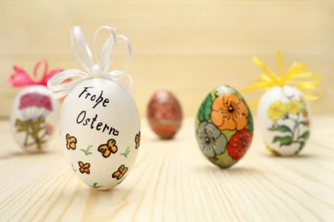 Composition of Easter eggs Stock Photos