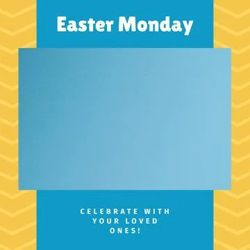 Composition of easter monday text and copy space on multi coloured background Stock Illustration