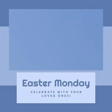Composition of easter monday text and copy space on multi coloured background Stock Illustration
