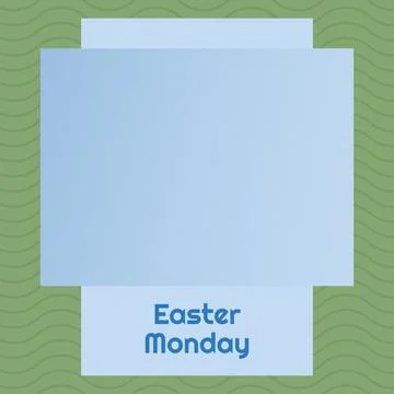 Composition of easter monday text and copy space on multi coloured background Stock Illustration