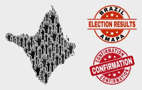 Composition of Electoral Amapa State Map and Grunge Confirmation Stamp Seal Illustrazione stock