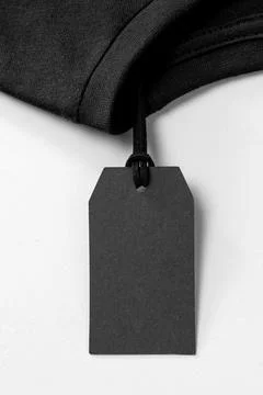 Composition empty black label t shirt. High quality photo Stock Photos