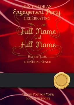 Composition of engagement invitation text over indian pattern on red background Ilustración de archivo