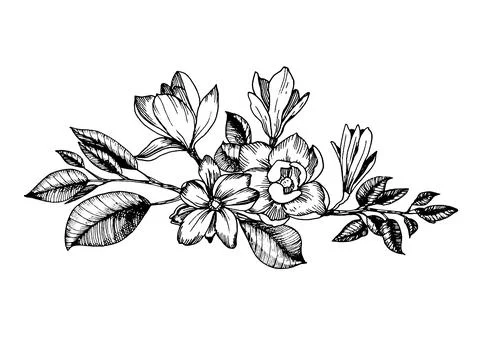 Composition in engraving style Stock Illustration