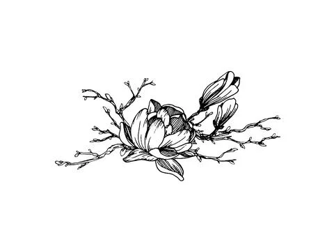 Composition in engraving style Stock Illustration