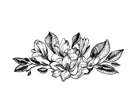 Composition in engraving style Stock Illustration