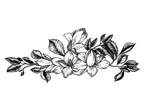 Composition in engraving style Stock Illustration