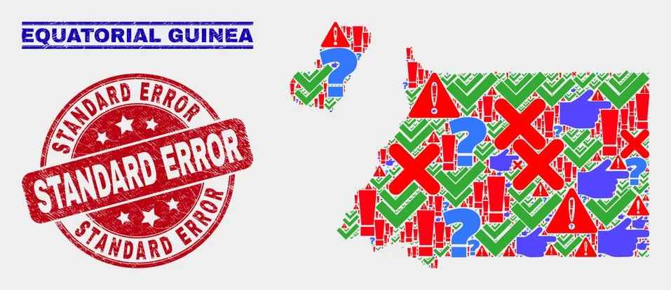 Composition of Equatorial Guinea Map Symbol Mosaic and Grunge Standard Error Stock Illustration