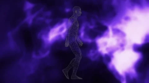 Composition of exploding human bust formed with grey particles and green 動画素材 328461728
