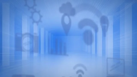 Composition of exploding human bust formed with binary coding and diamonds in 動画素材 330058245