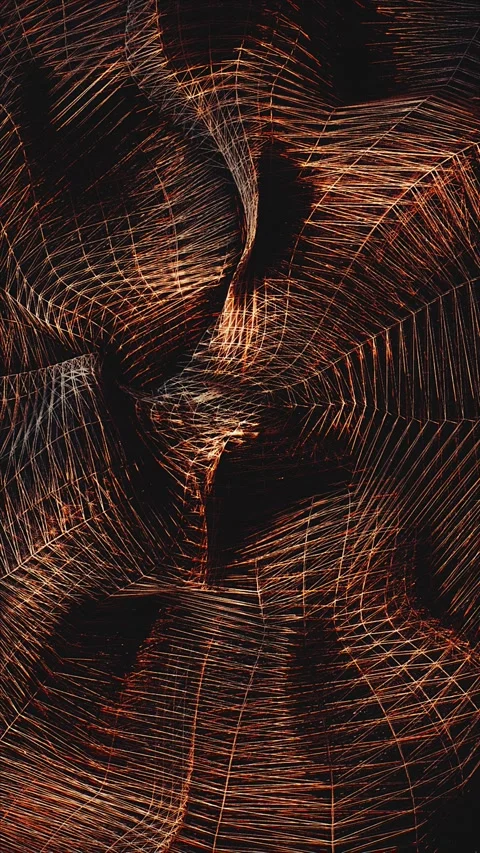 The composition features an abstract pattern of interwoven golden lines Stock Footage 321496080