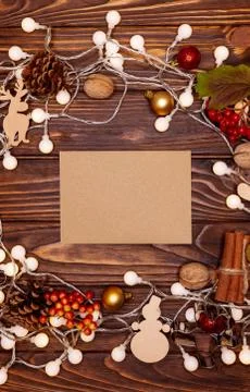 Composition of festive elements. Happy New Year. Xmas greeting card Foto stock