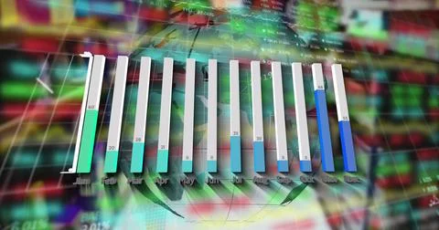 Composition of financial data processing and statistics Ilustração Stock