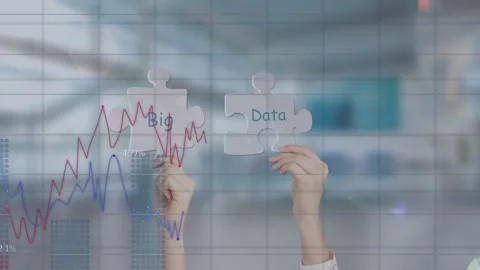 Composition of financial data processing over business people walking Stock Footage 329696500