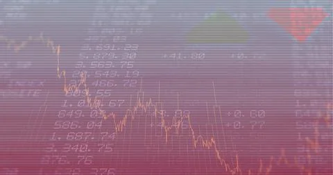Composition of financial data processing over stock exchange readings Stock Illustration