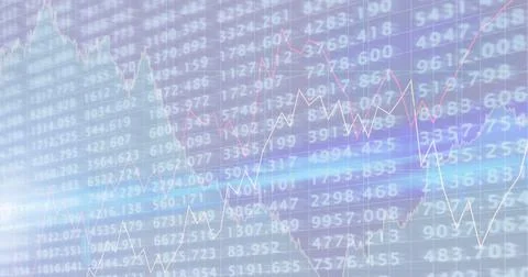 Composition of financial data processing over stock exchange readings Stock Illustration