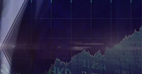 Composition of financial data processing over stock exchange readings Stock Illustration