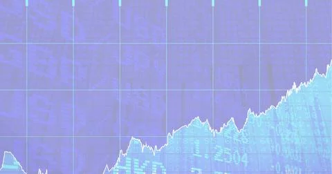 Composition of financial data processing over stock exchange readings Stock Illustration