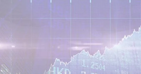 Composition of financial data processing over stock exchange readings Stock Illustration