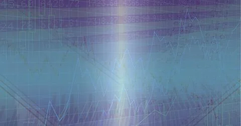 Composition of financial data processing over stock exchange readings Stock Illustration