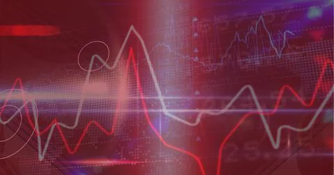 Composition of financial data processing over stock exchange readings Stock Illustration