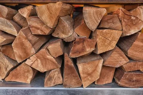The composition of firewood for the winter. Stock Photos