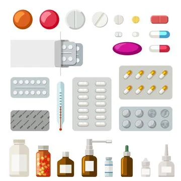 The composition of a first aid kit Stock Illustration