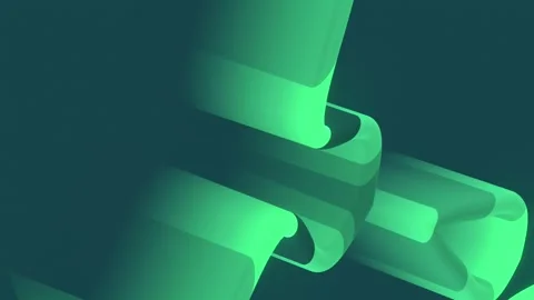 Composition with floating curved geometric shapes. 3d rendering loop animation Stock Footage 300837257