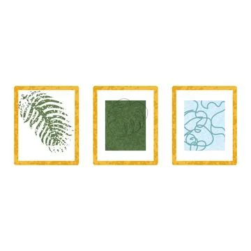 Composition of the Floral Arts in Frames Colorful Illustration Stock Illustration