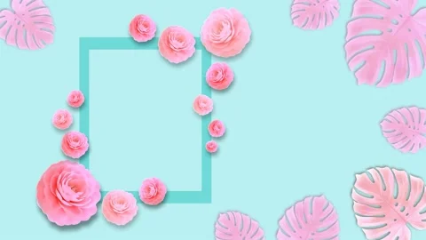Composition of flowers and leaves. Stock Footage 135655542