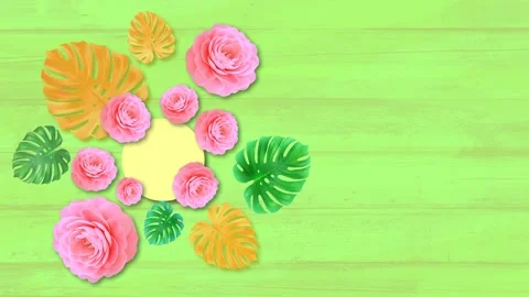 Composition of flowers and leaves. Stock Footage 135655588