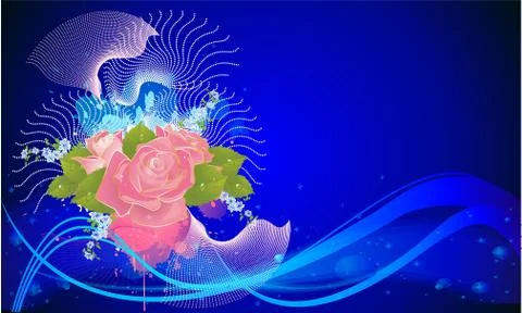 Composition with flowers Stock Illustration