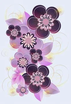 Composition with flowers, Illustrazione stock