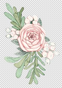 Composition of flowers, spring and romantic Stock Illustration