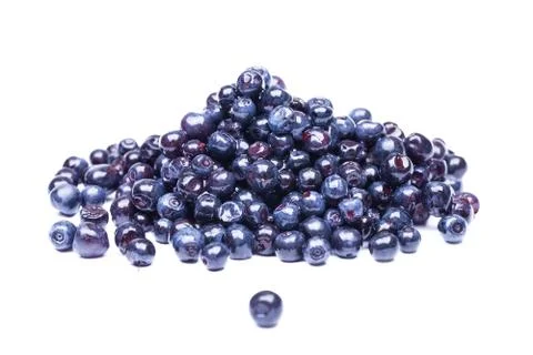 Composition from a fresh bow blueberry on the white isolated bac 스톡 사진