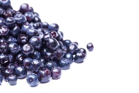 Composition from a fresh bow blueberry on the white isolated bac Stockfoto's
