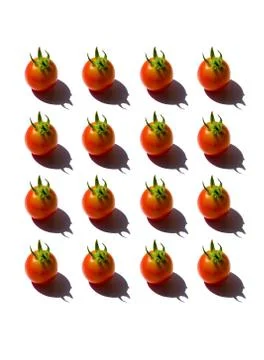 Composition of Fresh cherry tomatoes vegetable pattern top view Foto stock