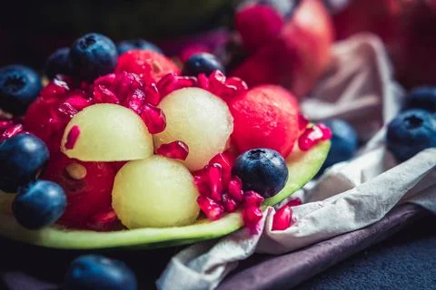 Composition of fresh fruit. Stock Photos