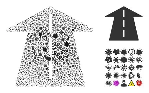Composition Future Road Icon of Infection Viruses Stock Illustration