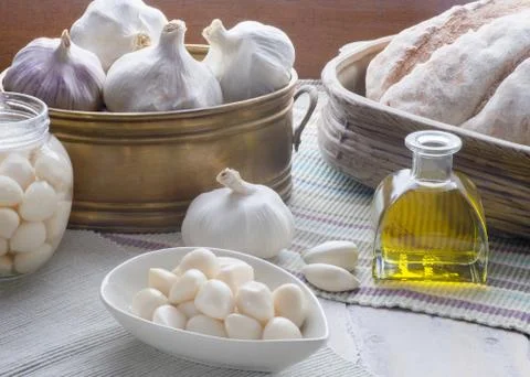 Composition of garlic Stock Photos