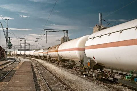 Composition with gas tanks Stock Photos