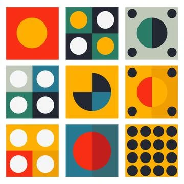Composition of Geometric Shapes, Including Squares, Rectangles, and Circles.. イラスト素材