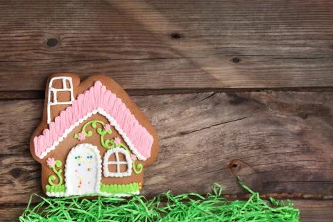 Composition with gingerbread house Stock Photos