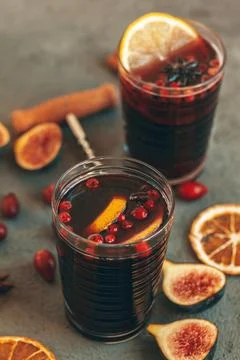 Composition with Glass of glint wine on table close up Stock Photos