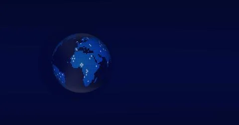 Composition of globe on black background Ilustração Stock