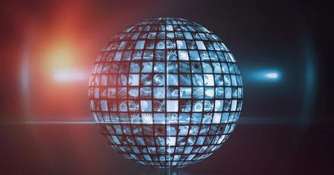 Composition of globe formed with digital icons Ilustração Stock