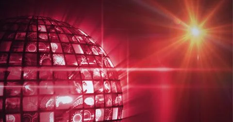 Composition of globe formed with digital icons Ilustração Stock