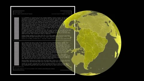Composition of globe rotating over binary dollar globe rotating in black space Stock Footage 326185721